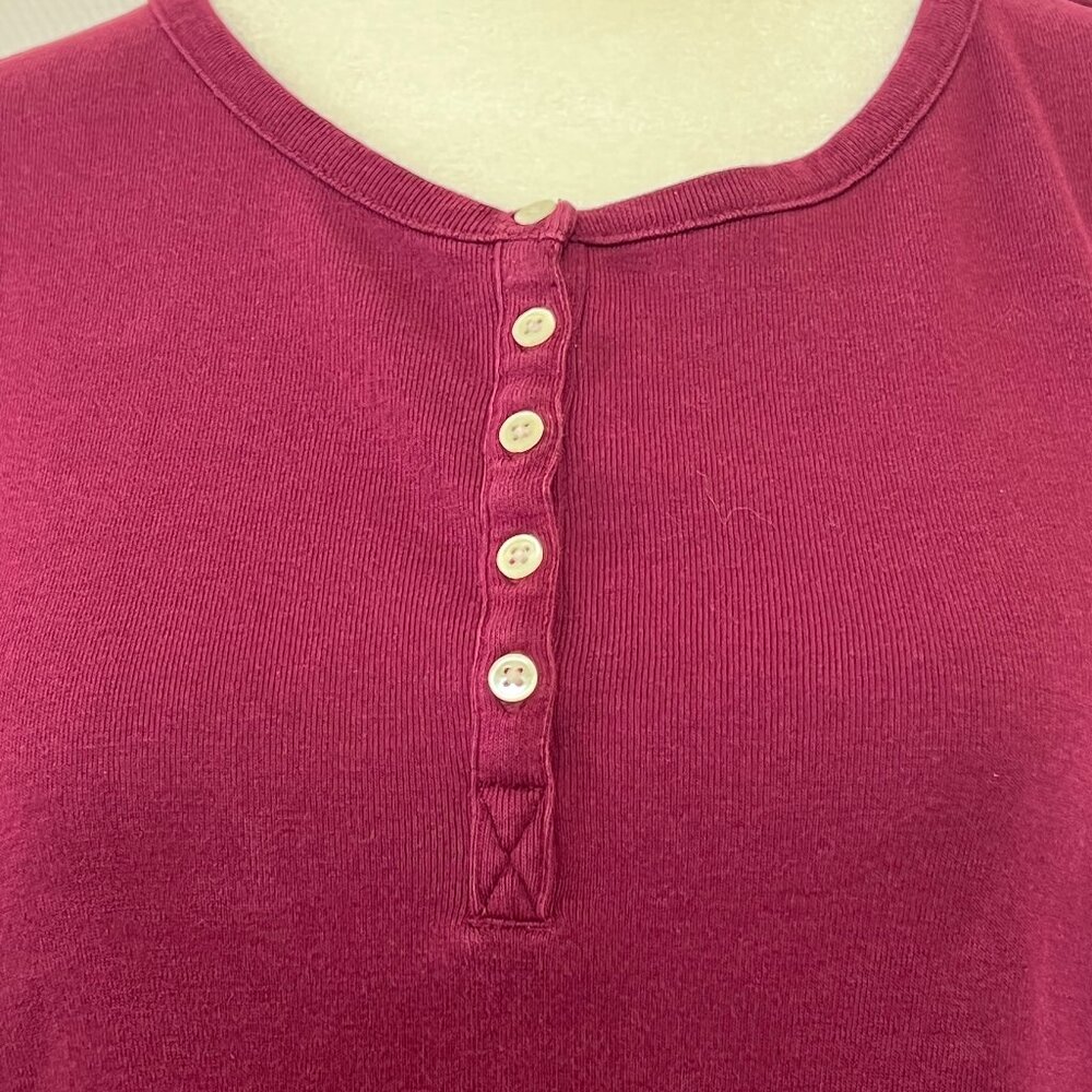 Lands' End Women's Long Sleeve Henley - Picture 2 of 12